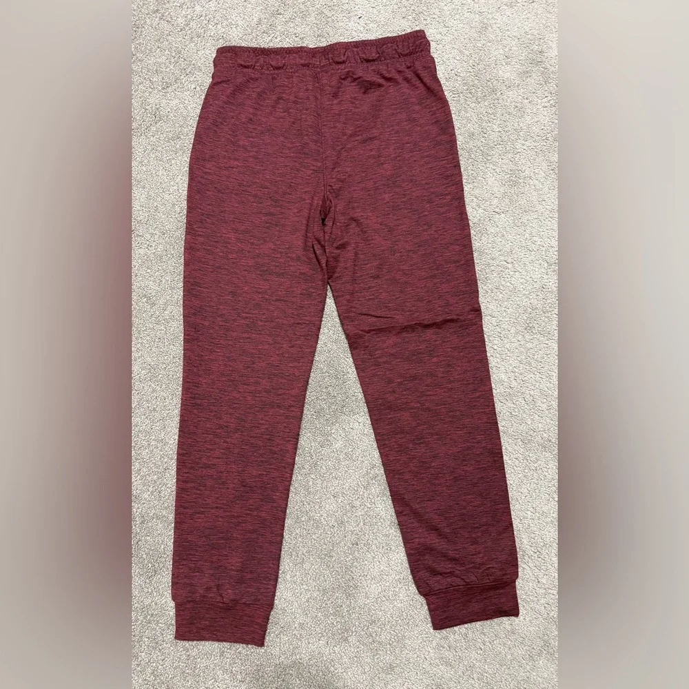 Boys Cozy Active Marl Jogger Pants - Burgundy